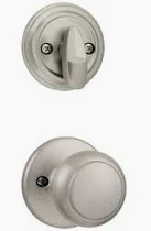 KWIKSET Kwikset 966CV-15.UNIV Cove Knob Handleset Trim Satin Nickel