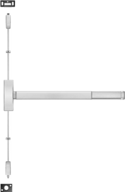 PRECISION HARDWARE Precision Hardware 2201-1701-630 48 Kit - SVR Surface Vertical Rod Exit Device, Exit Only x Blank Cover Plate Trim, Hex Key Dogging, 48 inches x 84 inches