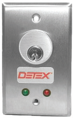 DETEX Detex CS-452 Key Switch Momentary with LED Single Gang Requires Mortise Cylinder with Standard Cam