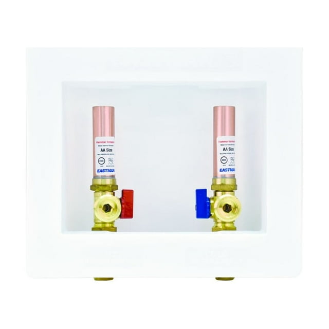 EASTMAN Eastman 60253 Sweat Center Drain Washing Machine Outlet Box with Hammer Arrestors 1/2 in. Sweat