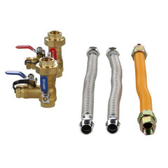DIVERSITECH Diversitech EFHC-0118-3Y0118 Tankless Water Heater Connection Kit Hot & Cold Isolation Valve Set with Pressure Relief Valve 3/4in FIP 18in