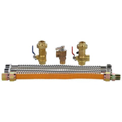 DIVERSITECH Diversitech EFHC-0118-3Y0118 Tankless Water Heater Connection Kit Hot & Cold Isolation Valve Set with Pressure Relief Valve 3/4in FIP 18in