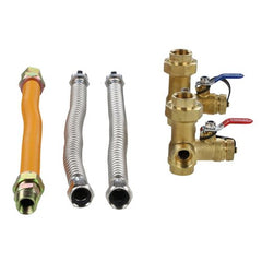 DIVERSITECH Diversitech EFHC-0118-3Y0118 Tankless Water Heater Connection Kit Hot & Cold Isolation Valve Set with Pressure Relief Valve 3/4in FIP 18in