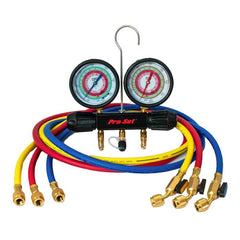 CPS PRODUCTS Cps Products CPS-MT2A7P5E 2-valve Pro-Set Workingman's Choice Triple-Seal Analog Manifold R-32/R-410A/R-454B/A2L 3-1/8 in. Gauges BV Hoses