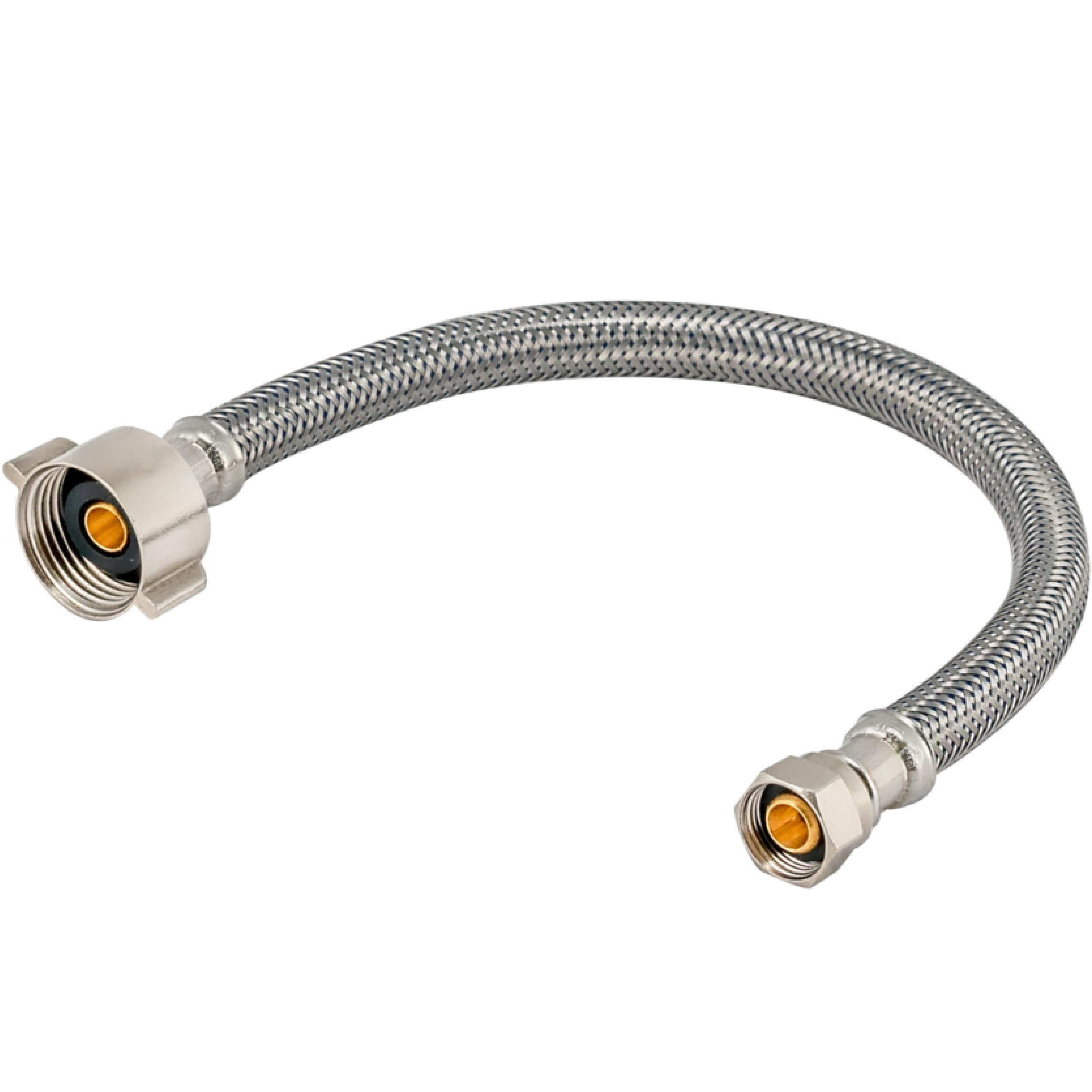 EASTMAN Eastman 48088 flexible toilet connector 12 inch stainless steel braided hose with 7/8 inch ballcock nuts, 3/8 inch compression