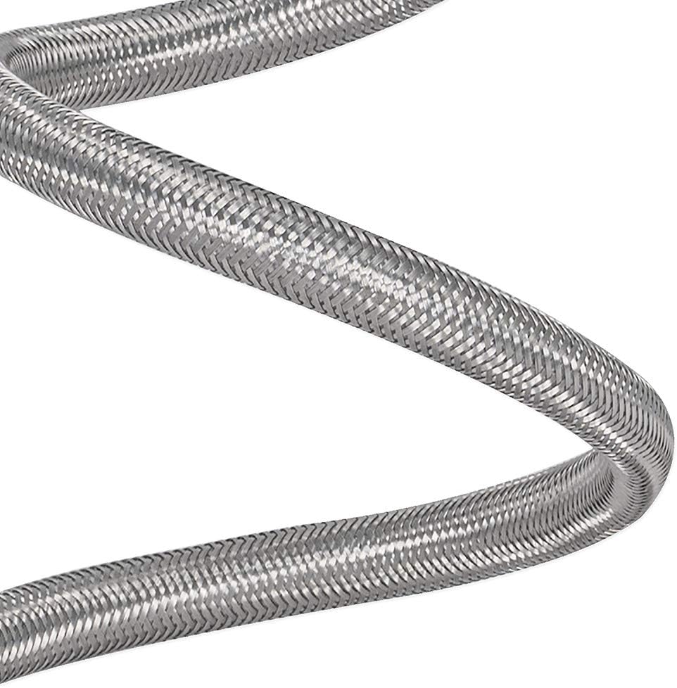 EASTMAN Eastman 48088 flexible toilet connector 12 inch stainless steel braided hose with 7/8 inch ballcock nuts, 3/8 inch compression