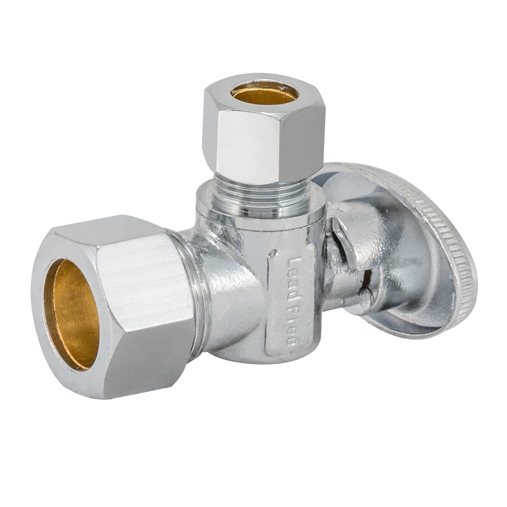 EASTMAN Eastman 10738LF SpeedFlex 5/8 inches x 3/8 inches Quarter-Turn Compression Angle Stop Valve