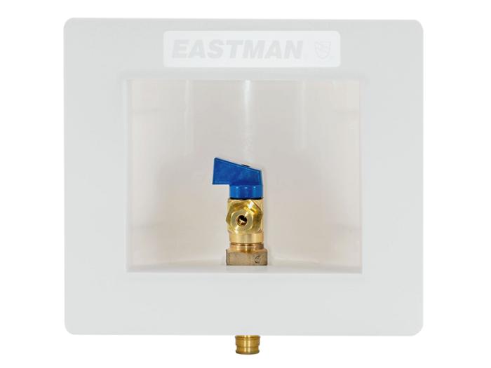 EASTMAN Eastman 60262 Ice Maker Outlet Box Quarter Turn Ball Valve 1/2 Inch Expansion PEX Connection x 1/4 Inch OD Compression