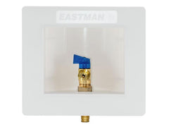 EASTMAN Eastman 60262 Ice Maker Outlet Box Quarter Turn Ball Valve 1/2 Inch Expansion PEX Connection x 1/4 Inch OD Compression