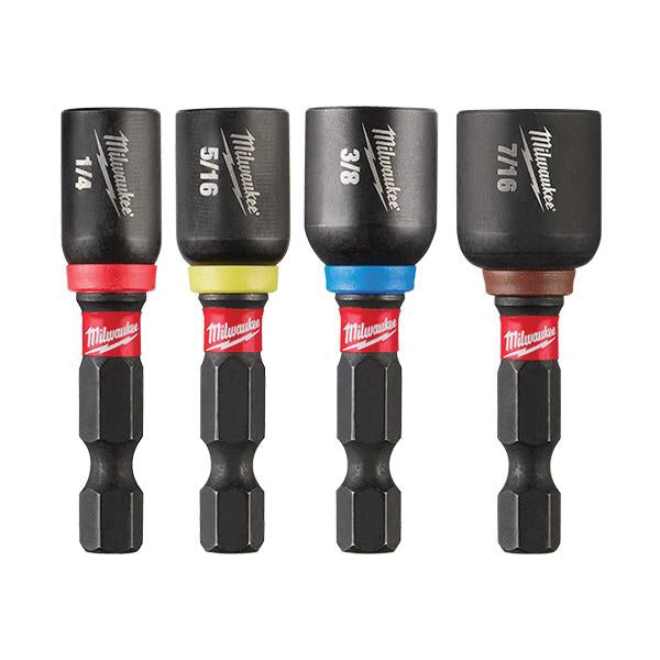 MILWAUKEE Milwaukee 49-66-4562 SHOCKWAVE 4-Piece Magnetic Nut Driver Set 1-7/8 in