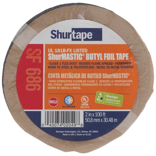 SHURTAPE Shurtape 183431 Printed Aluminum Foil Tape 2 inches x 100 feet
