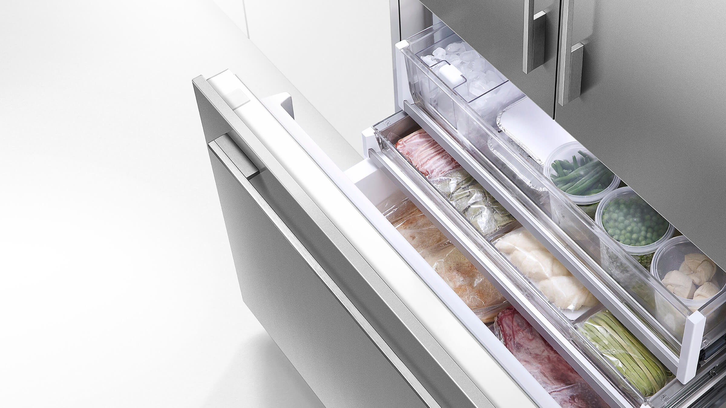 FISHER & PAYKEL Fisher & Paykel RS36A72J1 ActiveSmart Refrigerator 36 inches French Door Built-in With Ice 72 inches Tall