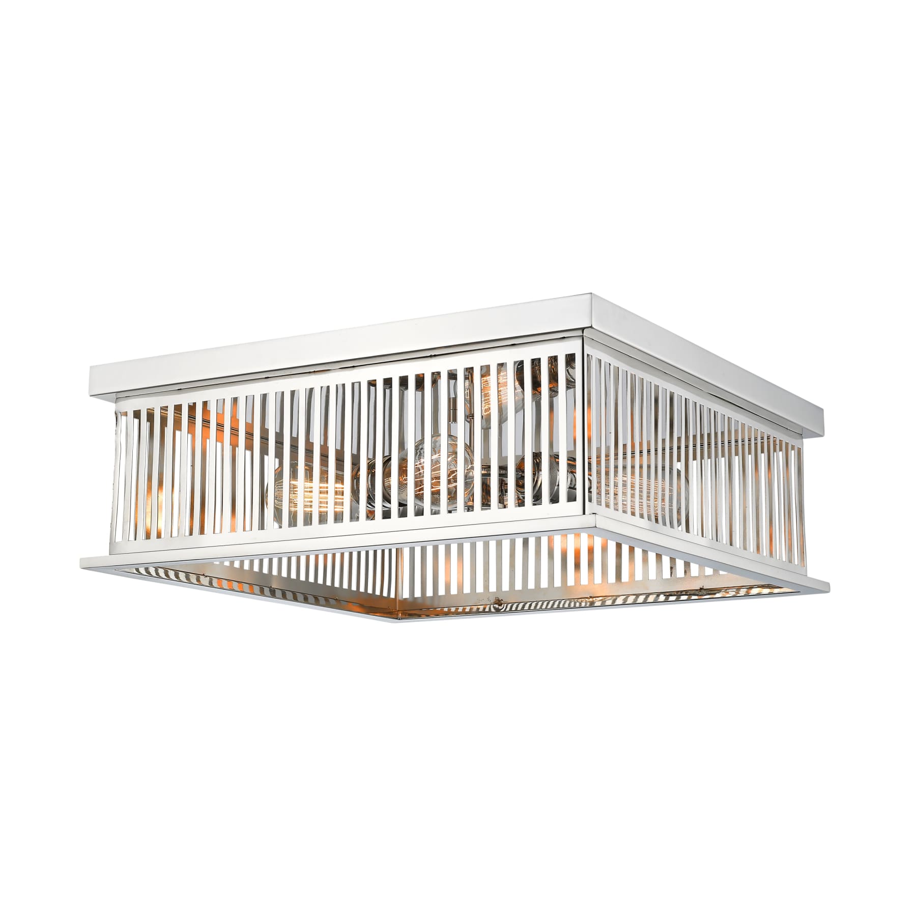 Z-LITE Z-Lite 333F4PN Camellia 4 light 18 inch flush mount 60 watts