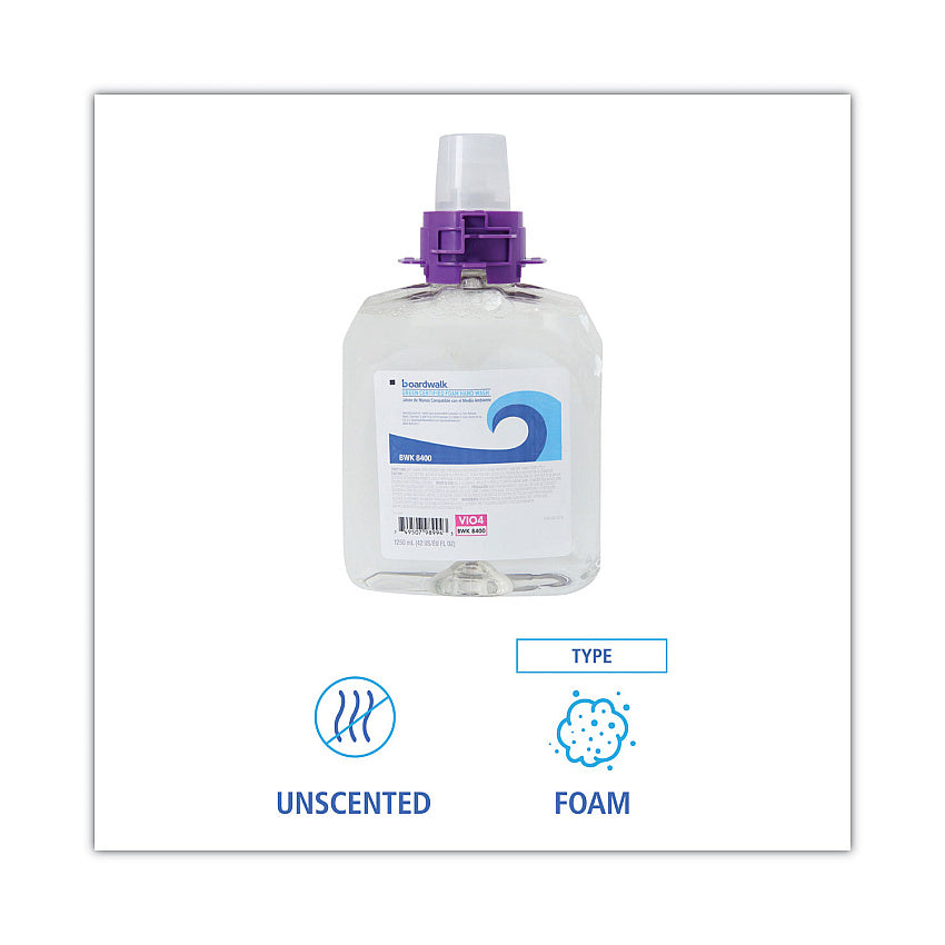 BOARDWALK Boardwalk BWK8400 Green Certified Foam Soap Fragrance Free 1250ml Refill 4/Case