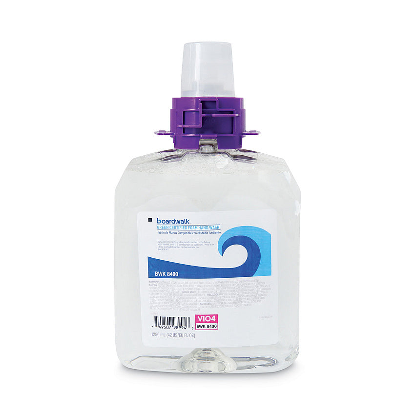 BOARDWALK Boardwalk BWK8400 Green Certified Foam Soap Fragrance Free 1250ml Refill 4/Case