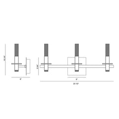 EUROFASE Eurofase 45234-019 Torna LED Vanity Light Wall Light 22W 23.5 inch 3-Light
