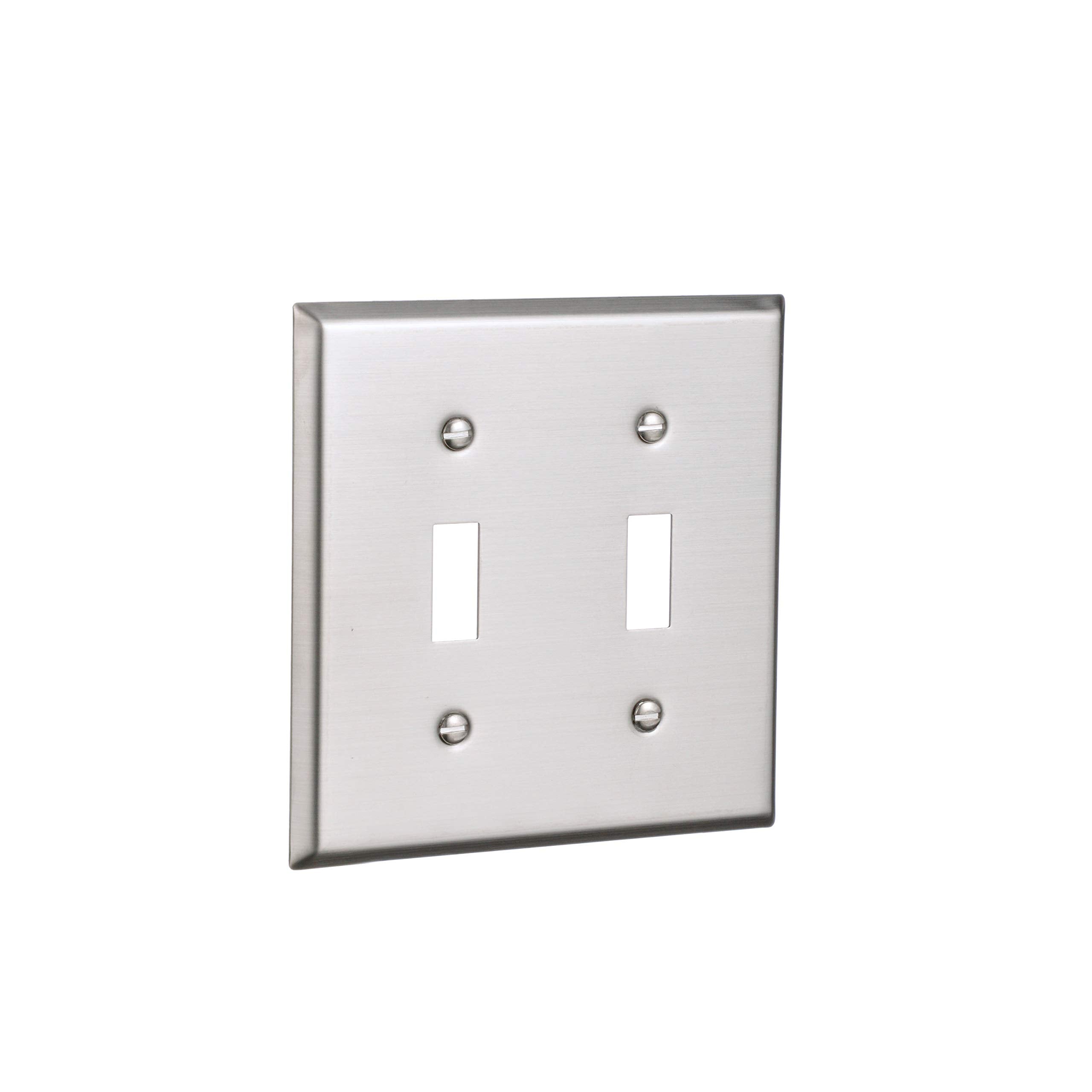 EATON Eaton 93072 2-gang Stainless Steel Switch Plate