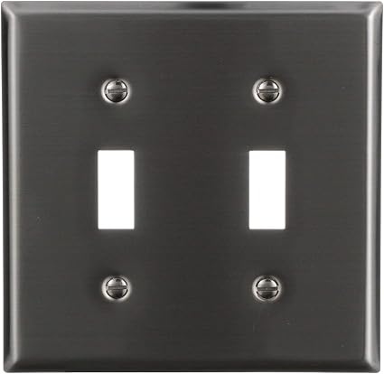 EATON Eaton 93072 2-gang Stainless Steel Switch Plate