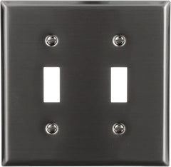 EATON Eaton 93072 2-gang Stainless Steel Switch Plate