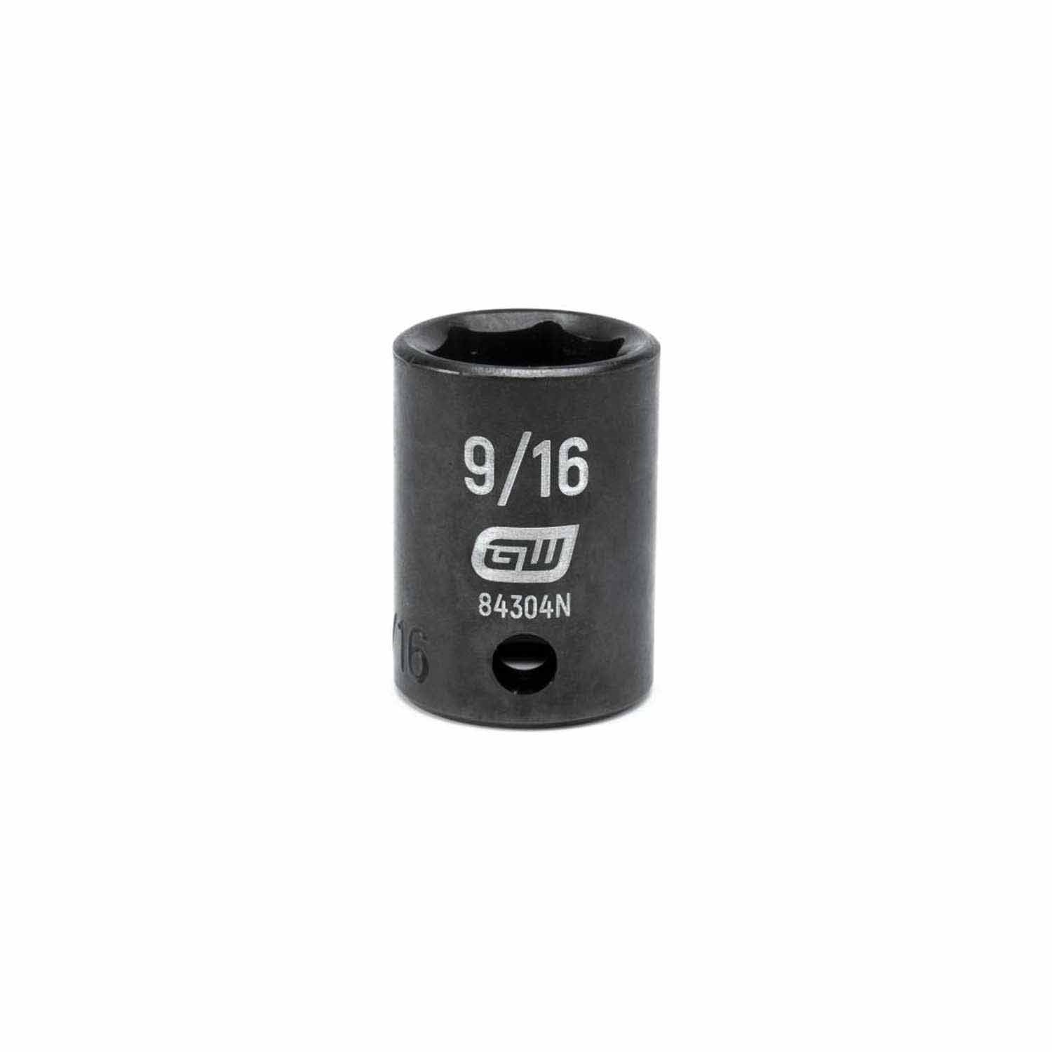 GEARWRENCH Gearwrench 84304N 6 Point Standard Impact SAE Socket 3/8 Inch Drive 9/16 Inch