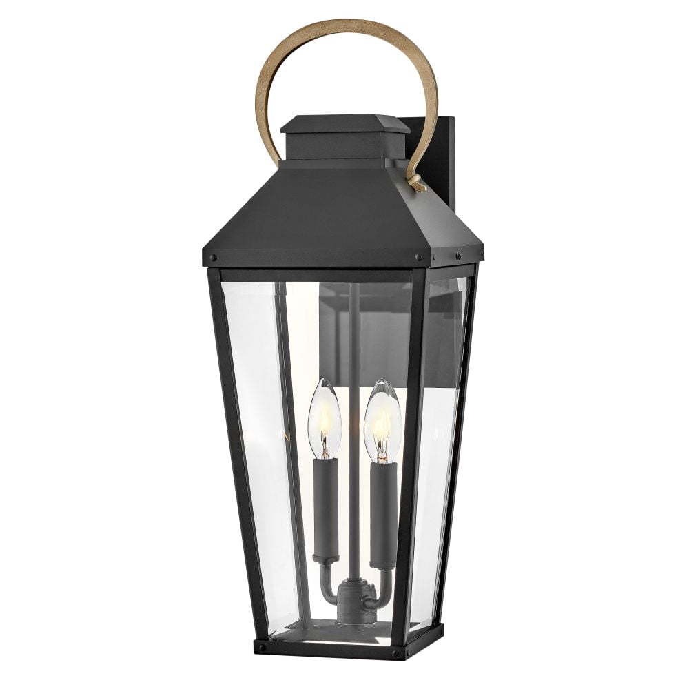 HINKLEY LIGHTING Hinkley Lighting 17504BK Dawson Medium Wall Mount Lantern 10W LED 8 inch W 22 inch H