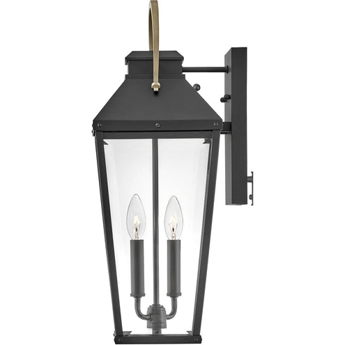 HINKLEY LIGHTING Hinkley Lighting 17504BK Dawson Medium Wall Mount Lantern 10W LED 8 inch W 22 inch H
