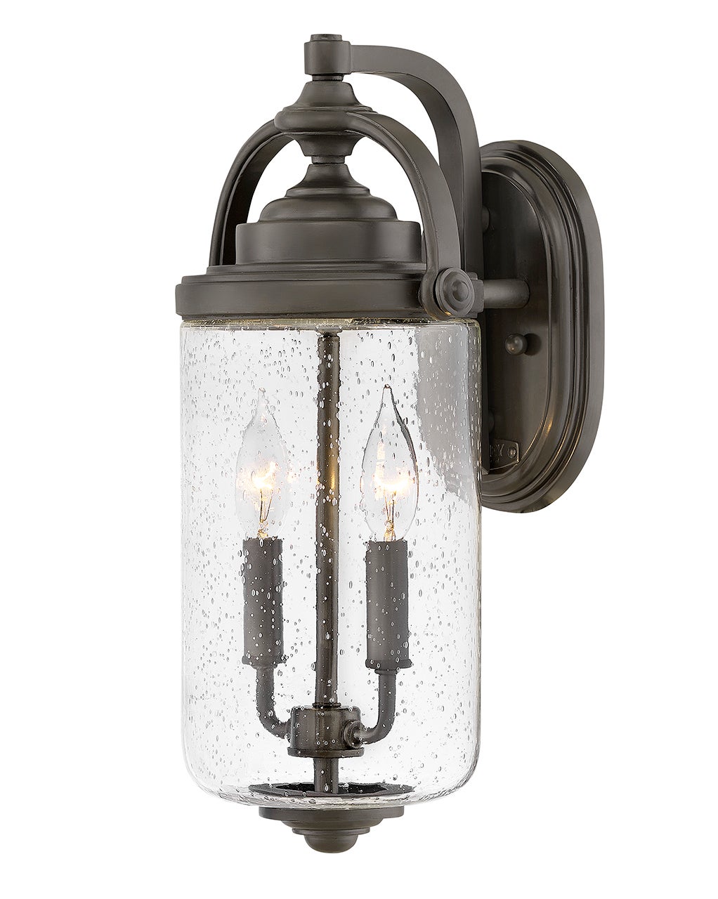 HINKLEY LIGHTING Hinkley Lighting 2754OZ Willoughby Medium Wall Mount Lantern 2-5w Cand. LED, 60w Equiv. 8.25W x 17H x 8.5L