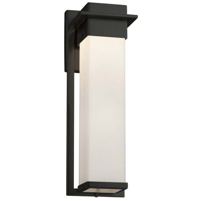 JUSTICE DESIGN GROUP Justice Design Group FSN-7544W-RAIN-MBLK Pacific Large Outdoor LED Wall Sconce 14W 16.50 inches H