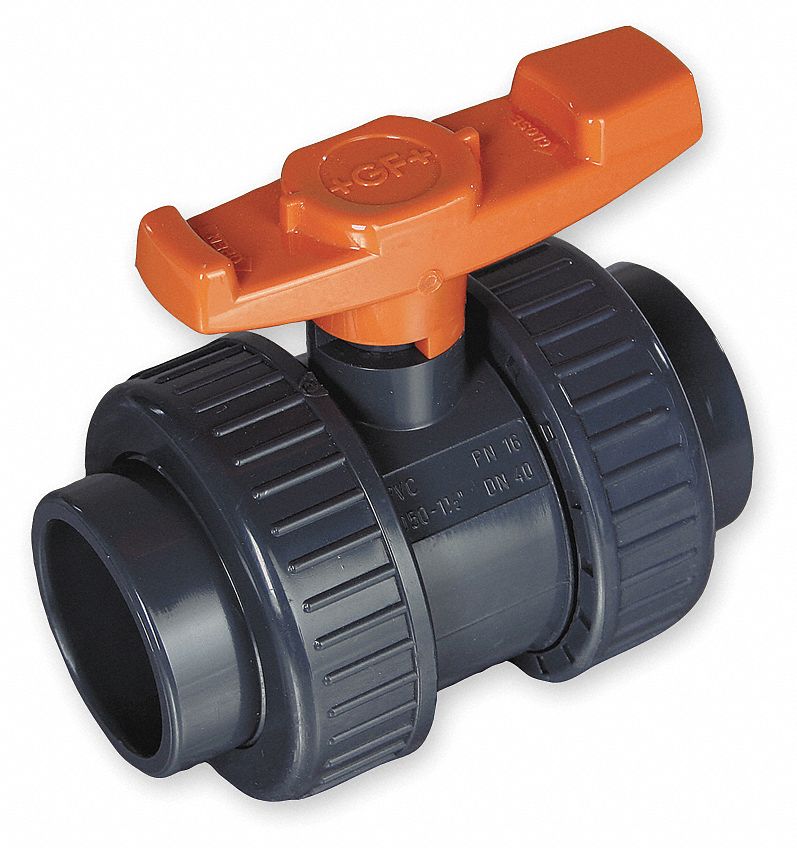 GEORG FISCHER Georg Fischer 163375005 Ball Valve 375 CPVC 1-1/4 Inch Socket/Threaded True Union EPDM