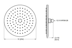 PFISTER Pfister USH03SHWBG modern round raincan showerhead 1.75 gpm 10 inch