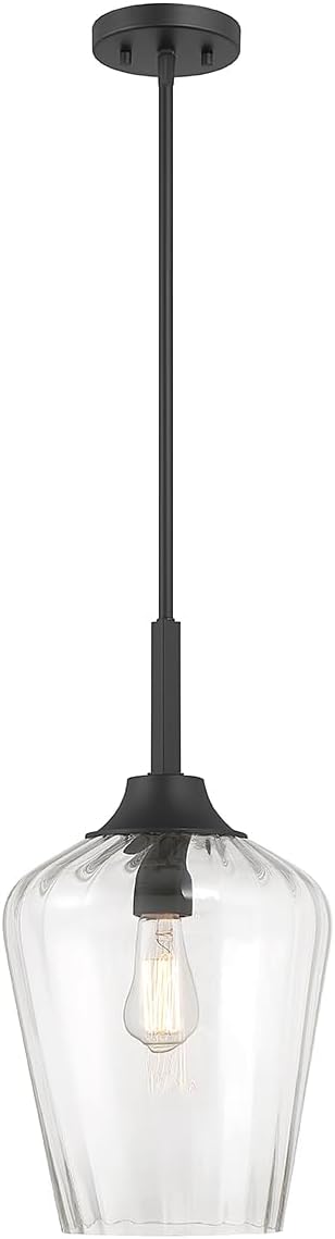 SAVOY HOUSE Savoy House 7-3390-1-89 Carlton Vintage Ribbed Glass Pendant 60 Watt 20 inches H x 11 inches W
