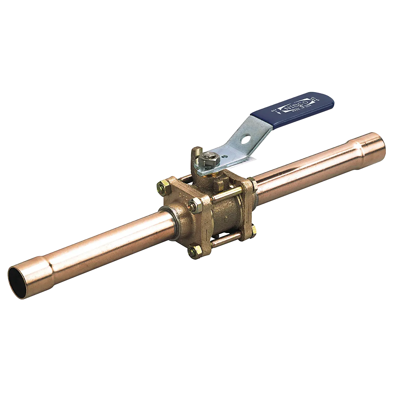 NIBCO Nibco CS595-YX-66-EC three-piece bronze ball valve medical gas copper stub ends stainless trim 1-1/2 in