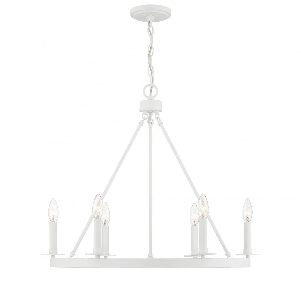 SAVOY HOUSE Savoy House M10093BQW 6-Light Chandelier 60W Per Bulb 26 Inch Width
