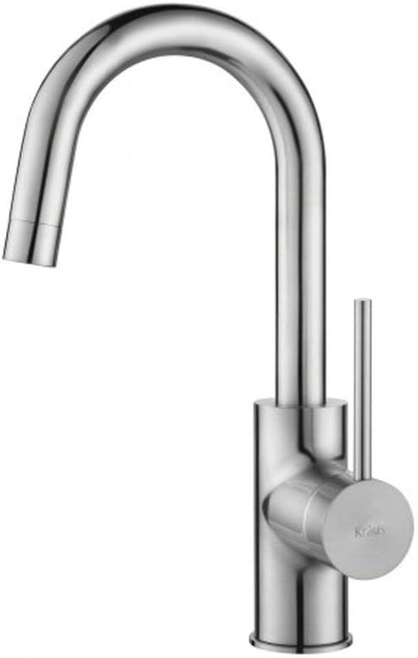 KRAUS Kraus KPF-2600SFS Oletto single handle kitchen bar faucet with QuickDock top mount installation assembly 360 degree swivel