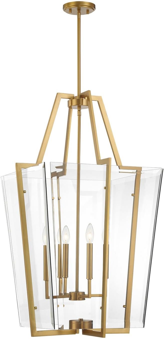 SAVOY HOUSE Savoy House 3-9950-4-322 Farell Traditional Geometric Clear Beveled Glass Pendant 240 Total Watts 36 inches H x 21 inches W