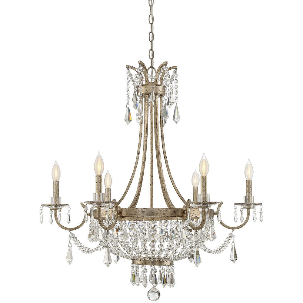 SAVOY HOUSE Savoy House 1-3060-6-60 Claiborne chandelier 6 light 60w 33 inch width 35 inch height