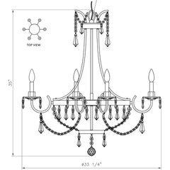 SAVOY HOUSE Savoy House 1-3060-6-60 Claiborne chandelier 6 light 60w 33 inch width 35 inch height