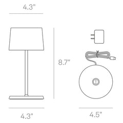 ZAFFERANO Zafferano LD0860K4 Olivia Pro Mini Cordless Table Lamp 2.2W 4.3 inchesW x 8.7 inchesH