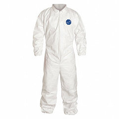 DUPONT Dupont TY125SWHXL0025VP Tyvek 400 Coverall Serged Seams Collar Elastic Waist Elastic Wrists And Ankles Zipper Front Storm Flap XL VP