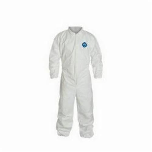 DUPONT Dupont TY125SWHXL0025VP Tyvek 400 Coverall Serged Seams Collar Elastic Waist Elastic Wrists And Ankles Zipper Front Storm Flap XL VP