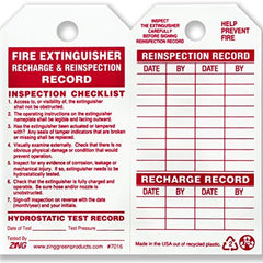 ZING GREEN SAFETY Zing Green Safety 7016 Eco Safety Tag Fire Extinguisher 5.75Hx3W 10 Pack