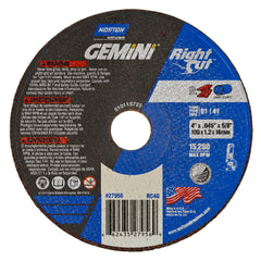 NORTON Norton 66243527956 Gemini/RightCut Coarse Grit Aluminum Oxide Type 01/41 Cut Off Wheel 4 Inch X .045 Inch X 5/8 Inch Right Angle