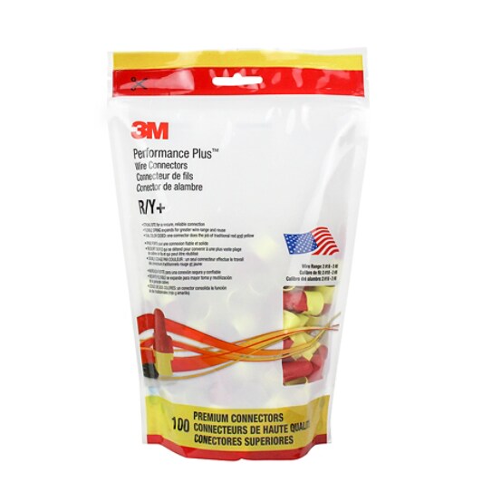 3M 3M R/Y+POUCH Performance Plus Wire Connector 600V 100 per Pouch 7100127164