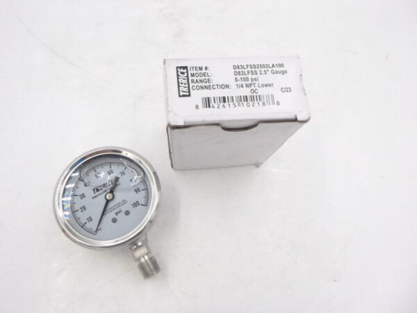 TRERICE Trerice D83LFSS2502LA100 pressure gauge 2.5 inch lower