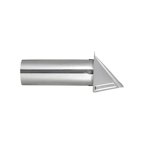 LAMBRO INDUSTRIES Lambro Industries 3440 4 inches aluminum wall exhaust hood vent w/ damper, 11 inches pipe (26 gauge)
