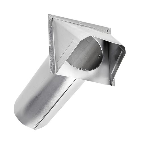 LAMBRO INDUSTRIES Lambro Industries 3440 4 inches aluminum wall exhaust hood vent w/ damper, 11 inches pipe (26 gauge)