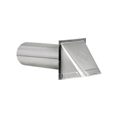 LAMBRO INDUSTRIES Lambro Industries 3440 4 inches aluminum wall exhaust hood vent w/ damper, 11 inches pipe (26 gauge)