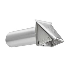 LAMBRO INDUSTRIES Lambro Industries 3440 4 inches aluminum wall exhaust hood vent w/ damper, 11 inches pipe (26 gauge)
