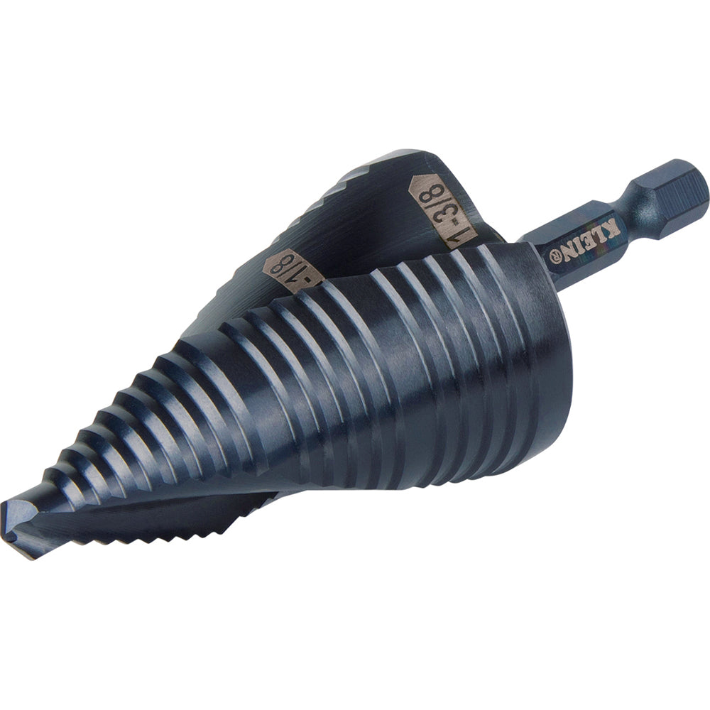 KLEIN TOOLS Klein Tools QRST15 Quick Release Step Drill Bit with Spiral Flute 7/8 inches to 1&3/8 inches