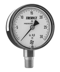 TRERICE Trerice 760B2502LT675 Low Pressure Gauge 2.5 inches Dial 0/3 Psi 1/4 inches NPT Brass Connection Lower Mount